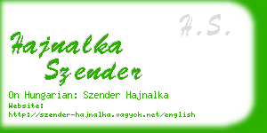 hajnalka szender business card